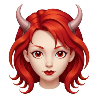 long hair devil girl sticker