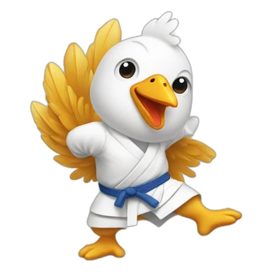 Poulet qui fait du judo sticker