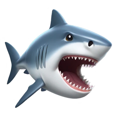 a shark eating a fish sticker