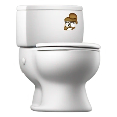 Toilet with a head sticker