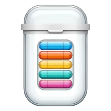 medicine capsule in case in nutral colors sticker