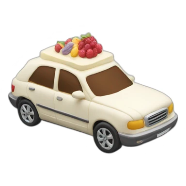 Car made of cake sticker