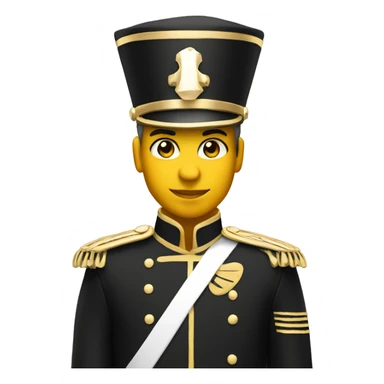 A marching band drum major in a black and gold uniform  sticker