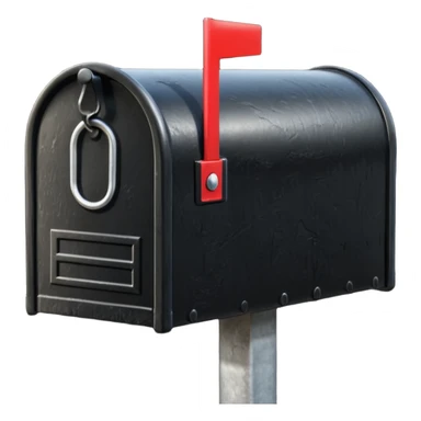 black mailbox with №309 on black post sticker