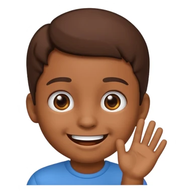 Cute kid emoji brown sticker