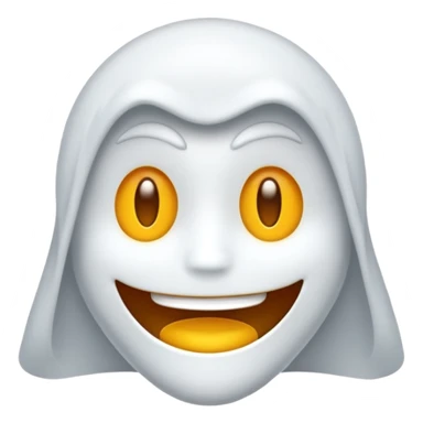Emojis qui rigole fusionné avec l’emojis fantôme 👻 sticker
