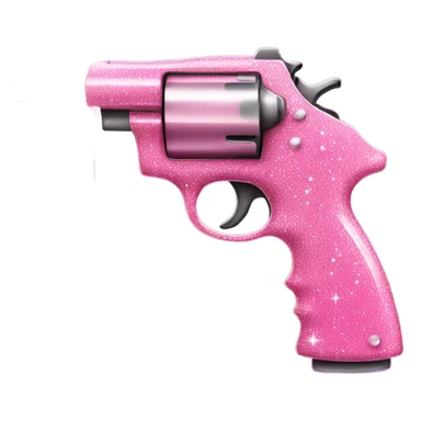 pink gun with sparkles sticker