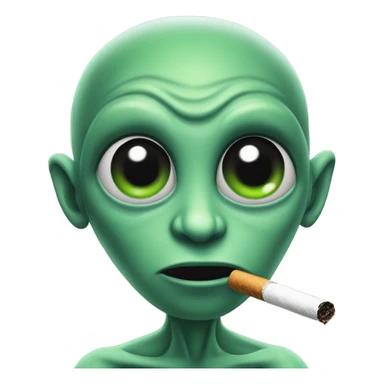 Alien with a cigarette  sticker