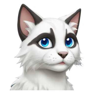 Corsair furry white cat blue eyes anthro sticker