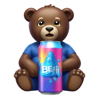 Blueberry bear on an Energy Drink  sticker