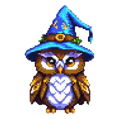 Owl with a wizard hat sticker