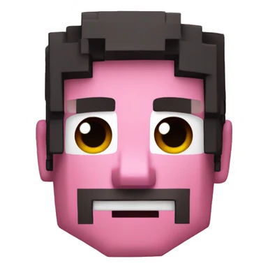 I want you to make a minecraft head thats pink  sticker