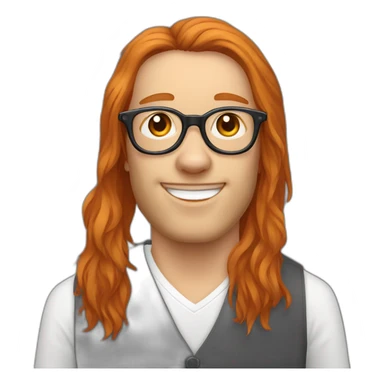 Springer spaniel with owner man and girl orange hair with glasses sticker