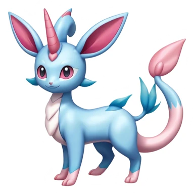 Shiny Cute Milotic-Sylveon-Glaceon-Vaporeon-Dragonair-Pokémon-hybrid-fusion full body sticker