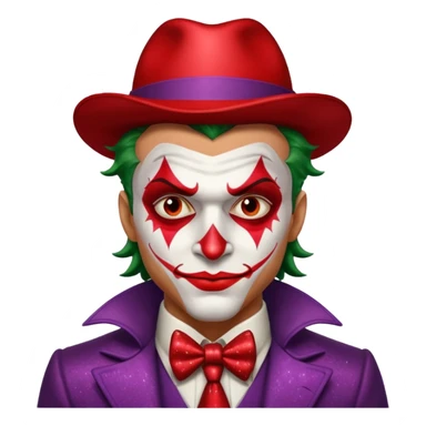 Glitter RED and White Joker Gangster  sticker