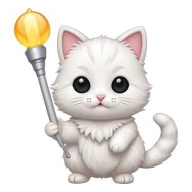 chibi cute cat holding a light stick sticker