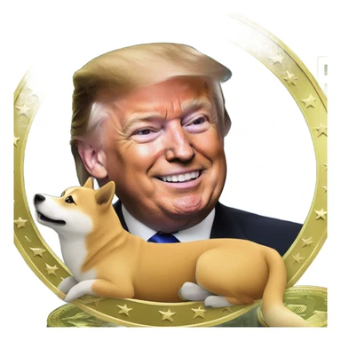 Trump and Elon with doge coin  sticker