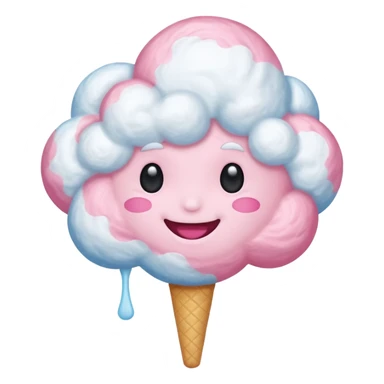 cloud person cotton candy, sticker
