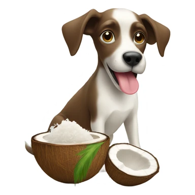 Dog drinking from coconut sticker