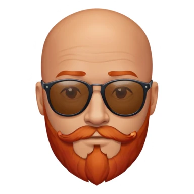 Bald guy with a red beard around jaw line with sun glasses on  sticker
