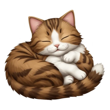 dark brown tabby and white cat sleeping upside down sticker