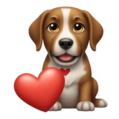 Dog giving heart sticker
