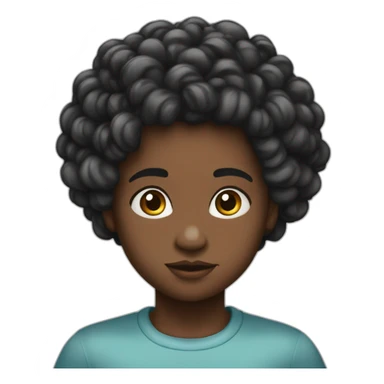 Enfant noire cheveux crépus frisés tressée avec des grosse lèvre sticker