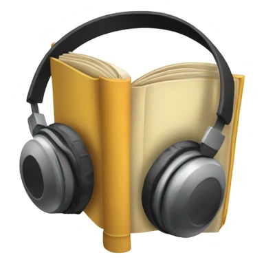 book and headphones sticker