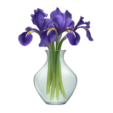 Irises in a clear vase sticker