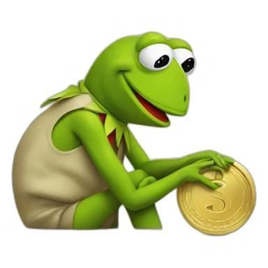 Kermit with a token  sticker