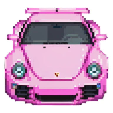 full view of a pink porsche sports car sticker