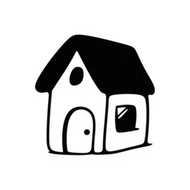 house hand drawn black doodle style sticker