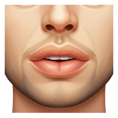 man's lips with short beard, close-up of mouth area between nose and neck sticker