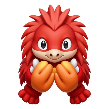 knuckles a red animal with peach arms and white mittens that have no fingers , he’s a echidna with red eyes sticker