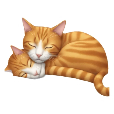 two cats sleeping one ginger and one gray sticker