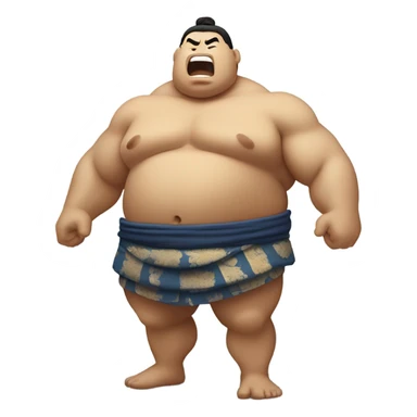Sumo wrestler singing sticker