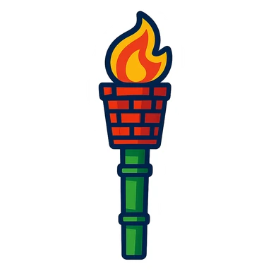 vibrant toon style bamboo torch sticker