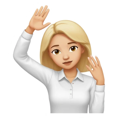 This emoji (🤷🏻‍♀️) but doing the dab sticker