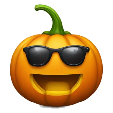 halloween pumpkin with sun glasses  sticker
