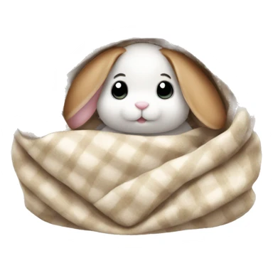 bunny in a blanket sticker