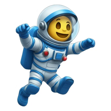 blue spaceman body flying sticker