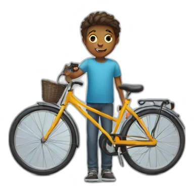 a boy with a bicycle sticker
