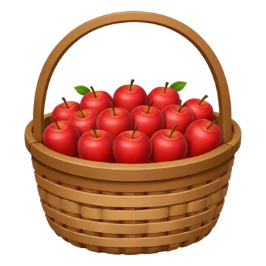 Apple Basket with Handles on Both Sides of the Basket sticker