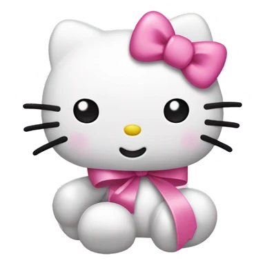 hello kitty with pink ribbon sticker