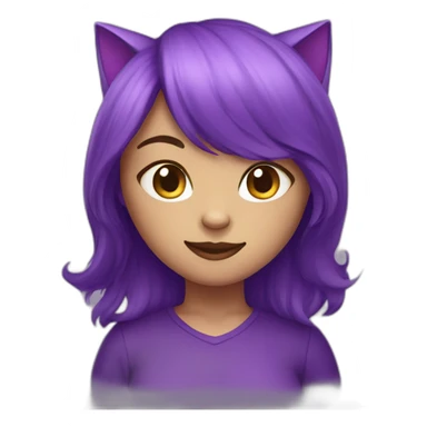 Purple cat girl sticker