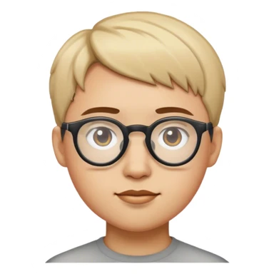 round face short hair & glasses sticker