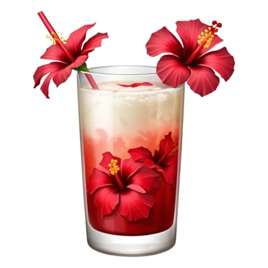 coconut drink with red flowers sticker