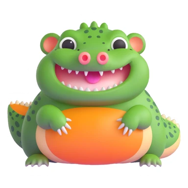 crocodile with hamster cheeks sticker