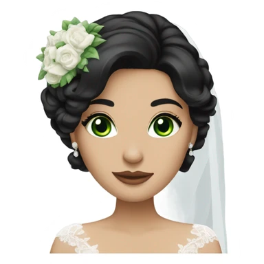 Beautiful bride with black hair green eyes  sticker