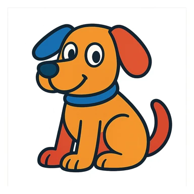 dog vibrant cartoon style sticker